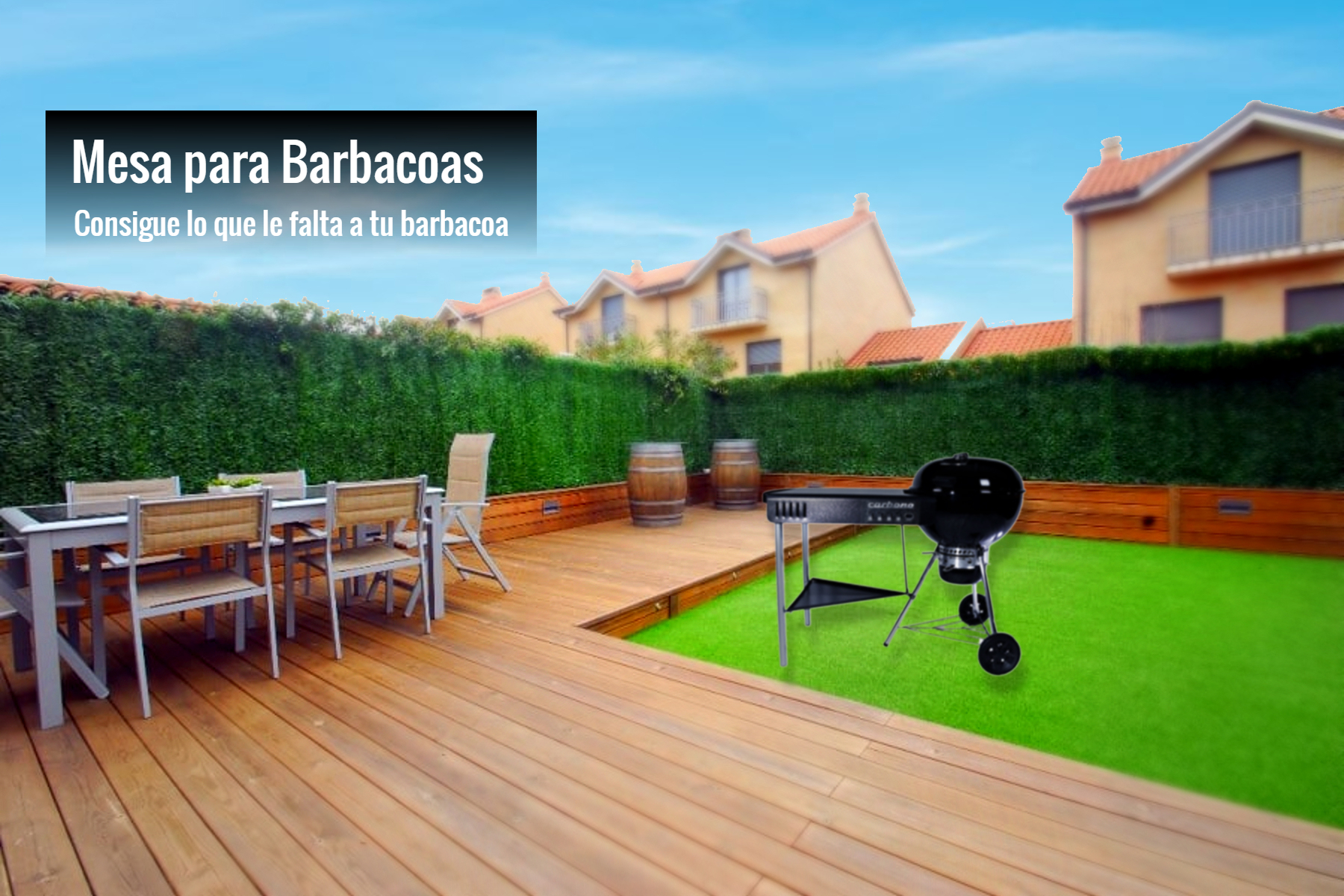 BBP Carbono Mesa Barbacoas a Carbón BBQ Weber Master Touch y Kettle