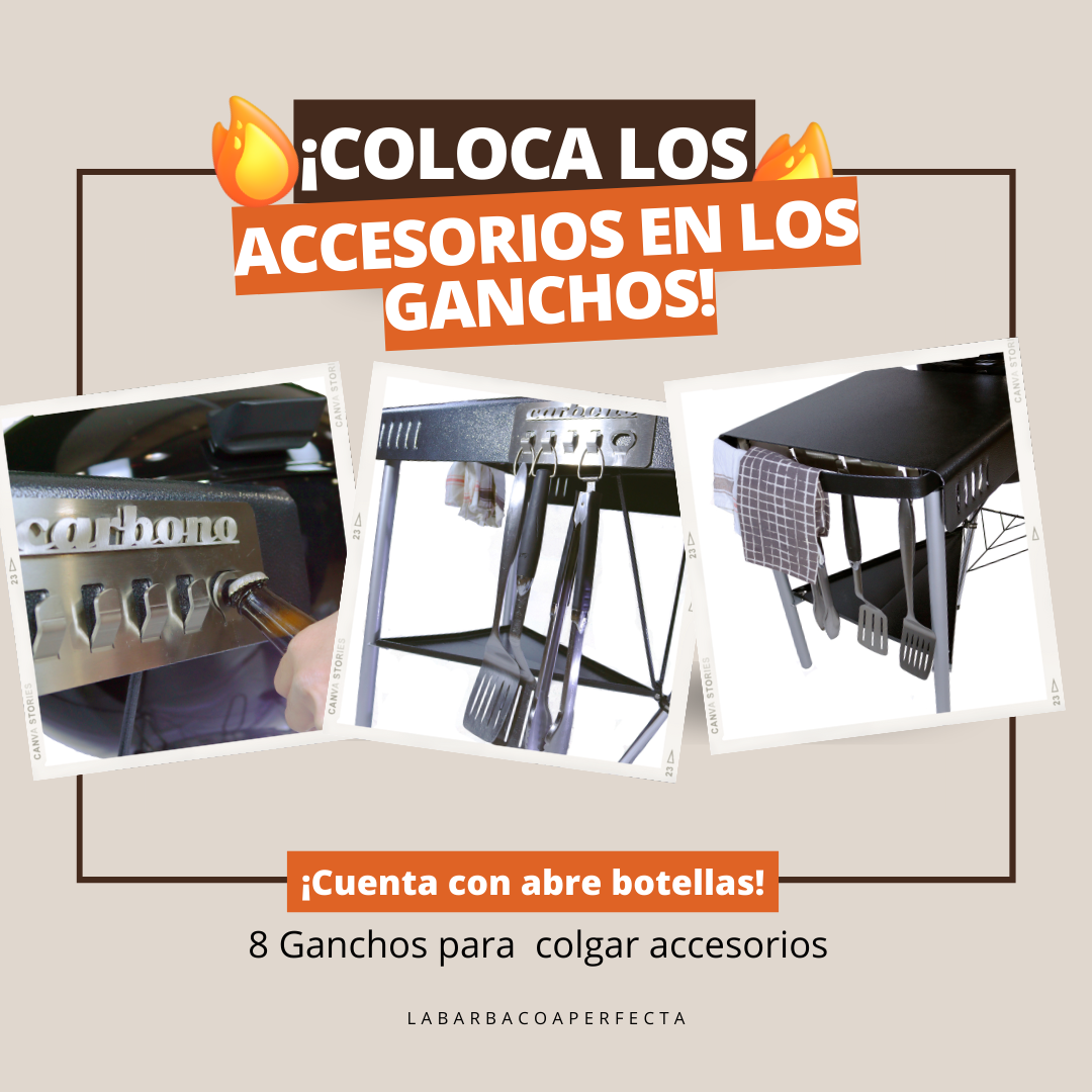 BBP Carbono Mesa Barbacoas a Carbón BBQ Weber Master Touch y Kettle