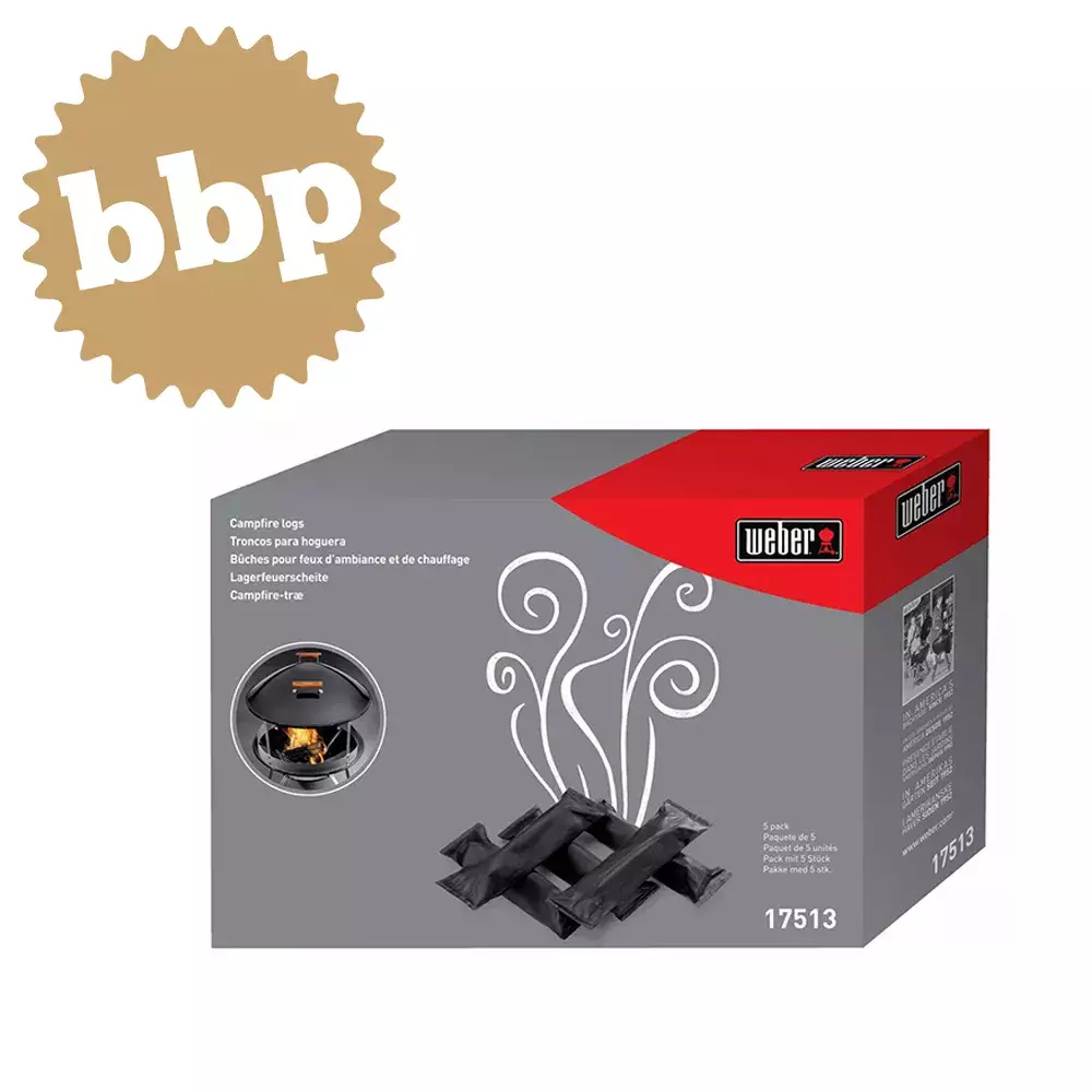 trozos leña chimenea weber